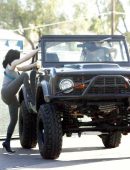 Kylie Jenner and Kim Kardashian Booty, Photoshoot Candids in Calabasas