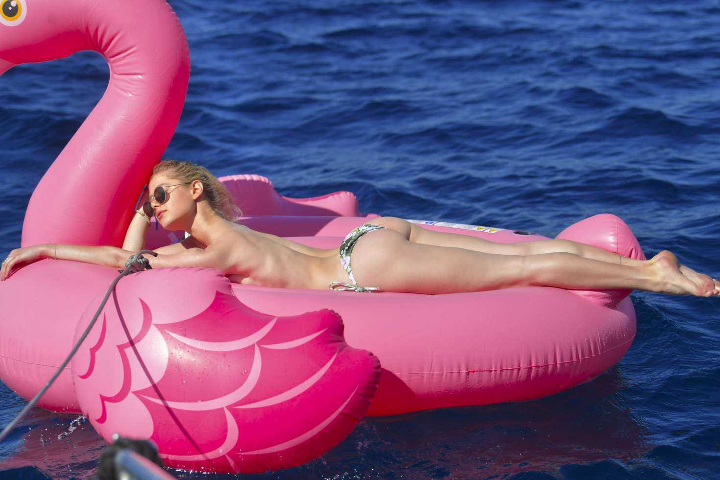 Maria Petric Levshanov in Bikini at Beach in Ibiza