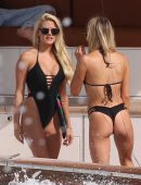 Marissa Everhart in Black Swimsuit on a Yacht in Miami