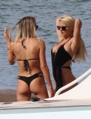Marissa Everhart in Black Swimsuit on a Yacht in Miami