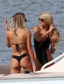 Marissa Everhart in Black Swimsuit on a Yacht in Miami