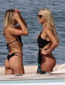 Marissa Everhart in Black Swimsuit on a Yacht in Miami