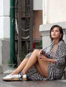 Selena Gomez Upskirt, Out in Capri