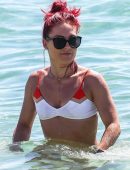 Sharna Burgess in a Bikini Top at the Beach in Miami