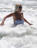 Shauna Sand in Bikini on the Beach in Malibu