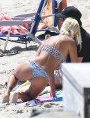 Shauna Sand in Bikini on the Beach in Malibu