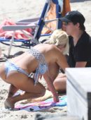Shauna Sand in Bikini on the Beach in Malibu