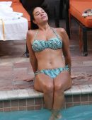 Tulisa Contostavlos in Bikini at a Pool in Los Angeles