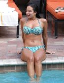 Tulisa Contostavlos in Bikini at a Pool in Los Angeles