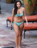Tulisa Contostavlos in Bikini at a Pool in Los Angeles