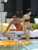 Aurora Ramazzotti Booty in Bikini at a Pool in Miami