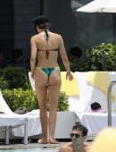 Aurora Ramazzotti Booty in Bikini at a Pool in Miami