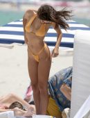 Emily Ratajkowski Booty in Orange Bikini at Beach in Miami