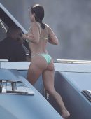 Kourtney Kardashian Booty in Bikini on a Yacht in Portofino