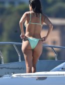 Kourtney Kardashian Booty in Bikini on a Yacht in Portofino