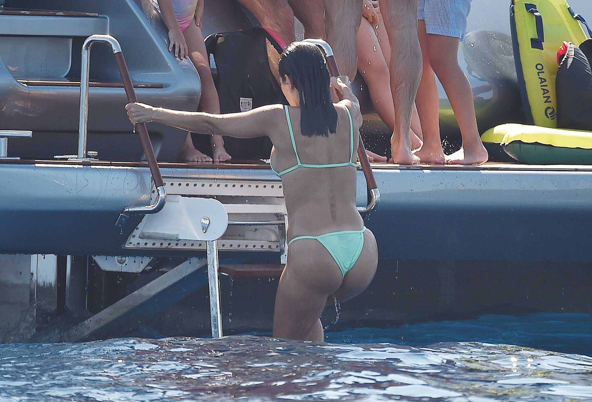 Kourtney Kardashian Booty in Bikini on a Yacht in Portofino