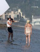 Lady Gaga Booty, at a Photoshoot in Malibu