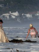 Lady Gaga Booty, at a Photoshoot in Malibu