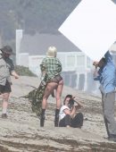 Lady Gaga Booty, at a Photoshoot in Malibu