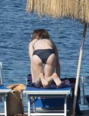 Lily Collins Booty in Bikini in Ischia, Italy
