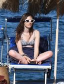 Lily Collins in Bikini at the Hotel Regina in Ischia, Italy