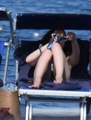 Lily Collins in Bikini at the Hotel Regina in Ischia, Italy