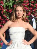 Lily James at the World Premiere of "Mamma Mia! Here We Go Again" in London