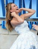 Lily James at the World Premiere of "Mamma Mia! Here We Go Again" in London