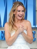 Lily James at the World Premiere of "Mamma Mia! Here We Go Again" in London