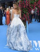Lily James at the World Premiere of "Mamma Mia! Here We Go Again" in London