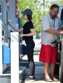 Lucy Hale Booty, at a Gas Station in Los Angeles