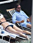 Maria Sharapova Booty in Black Bikini at the Pool in Positano