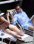 Maria Sharapova Booty in Black Bikini at the Pool in Positano