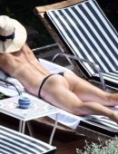 Maria Sharapova Booty in Black Bikini in Positano, Italy