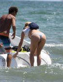 Michelle Hunziker in Bikini at Beach in Milano Marittima