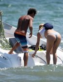 Michelle Hunziker in Bikini at Beach in Milano Marittima