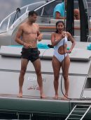 Nicole Scherzinger Booty in Swimsuit on a Yacht in Saint Tropez