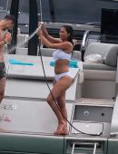 Nicole Scherzinger Booty in Swimsuit on a Yacht in Saint Tropez