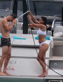 Nicole Scherzinger Booty in Swimsuit on a Yacht in Saint Tropez