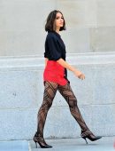 Olivia Culpo Leggy in Fishnet for Photoshoot in New York