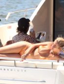 Rita Ora in Golden Bikini in Barcelona