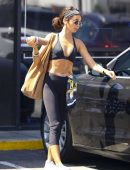 Sarah Hyland Booty in Tights' and Sports Bra Leaving the Gym in LA