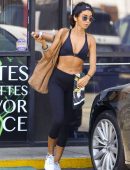 Sarah Hyland Booty in Tights' and Sports Bra Leaving the Gym in LA