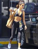Sarah Hyland Booty in Tights' and Sports Bra Leaving the Gym in LA