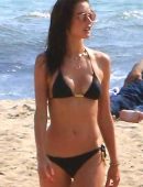 Alessandra Ambrosio in Black Bikini at a Beach in Los Angeles