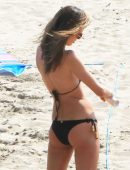 Alessandra Ambrosio in Black Bikini at a Beach in Los Angeles