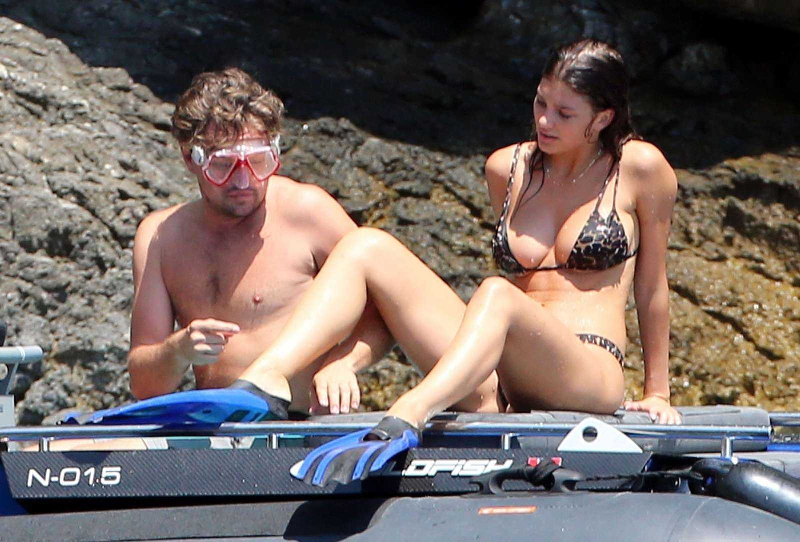 Camila Morrone in Leopard Print Bikini in Italy