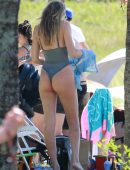 Candice Swanepoel in Swimsuit on the Beach in Espirito Santo