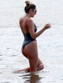 Candice Swanepoel in Swimsuit on the Beach in Espirito Santo