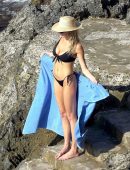 Charlotte McKinney Underboob and Booty in Bikini in Capri